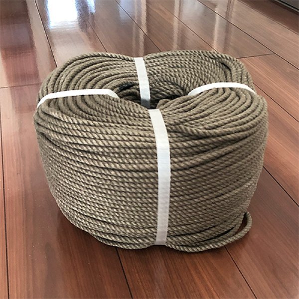 Photo1: Original jute rope (Moss Green color,6.5mm×300m in roll,Untreated) (1)