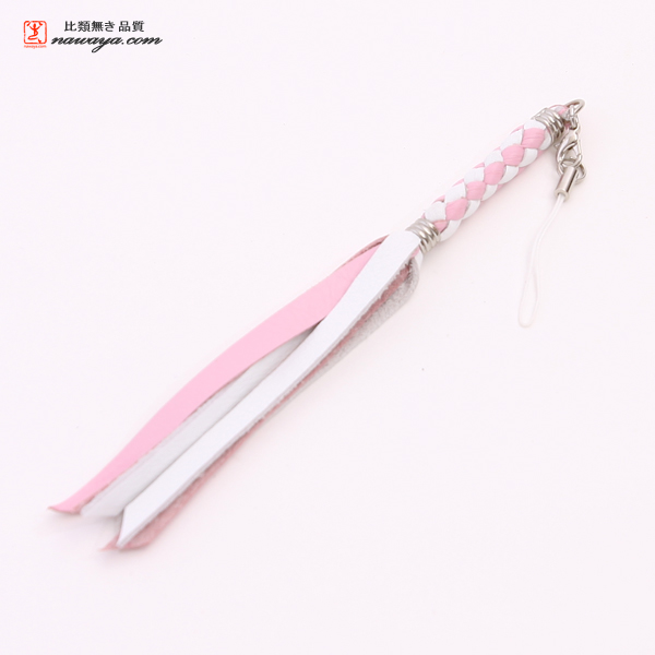 BDSM WHIP TYPE MOBILE PHONE STRAP (PINK/WHITE)