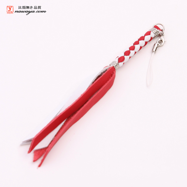 BDSM WHIP TYPE MOBILE PHONE STRAP (RED/WHITE)