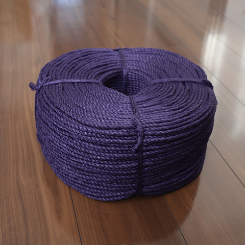 Original jute rope (Purple color,6.5mm×300m in roll,Untreated)