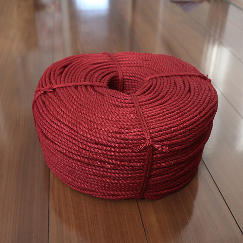 Original jute rope (Red color,6.8mm×300m in roll,Untreated)